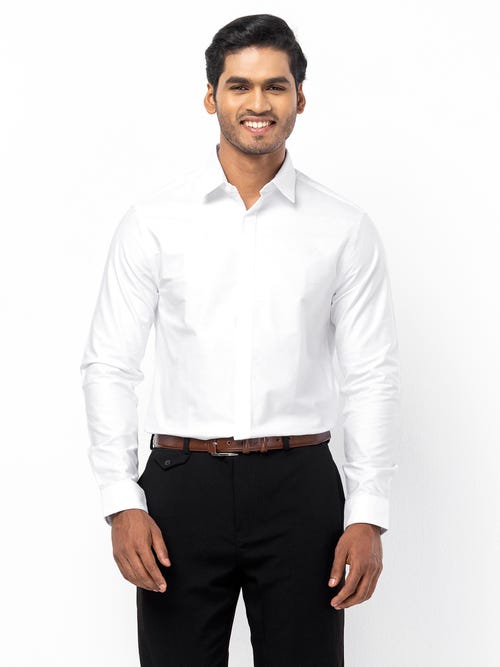 White Cotton Executive Formal Shirt
