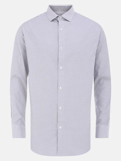 White/Grey Textured Cotton Executive Premium Shirt