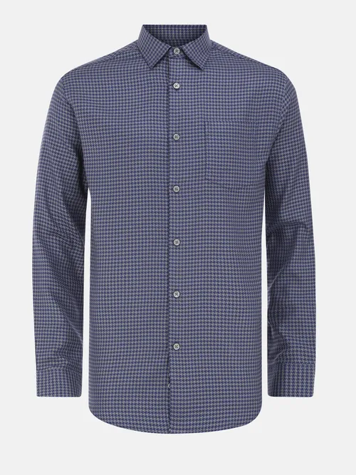 Blue/Grey Textured Cotton Executive Formal Shirt