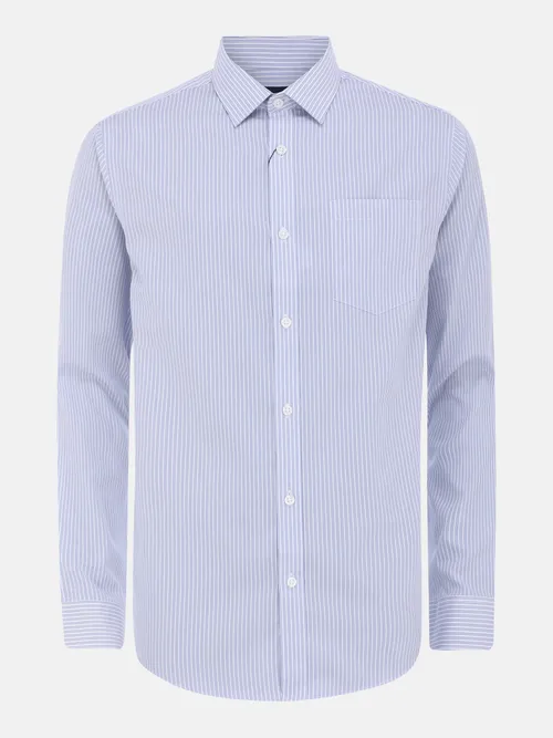 Blue Striped Cotton Executive Formal Shirt