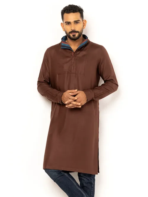 Dark Coffee Viscose Taaga Man Panjabi