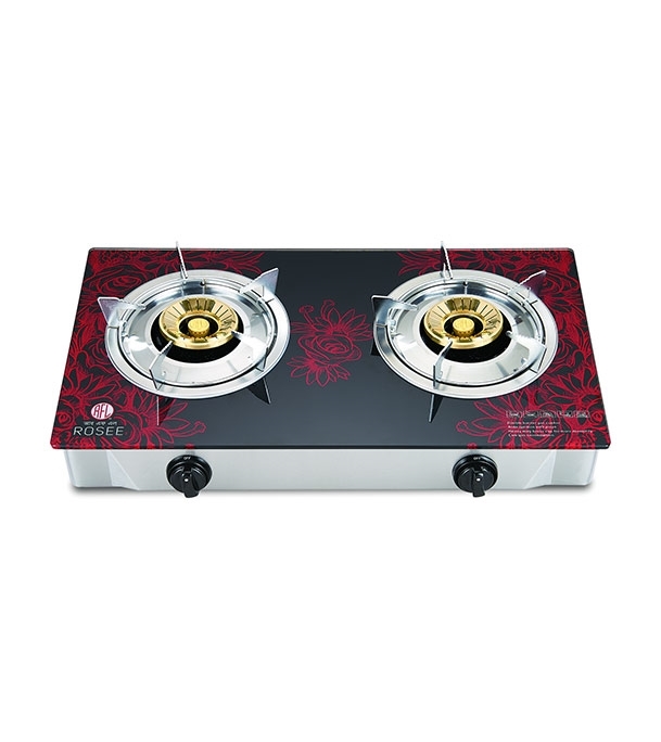 RFL Glass Double Gas Stove Rosee (Cylinder Gas)