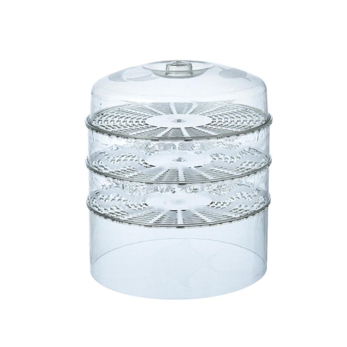 LOCAUPIN 4 Layer Insulation Food Cover Transparent Anti-Fly Stackable Dust-Proof Leftovers Extra Thick Storage
