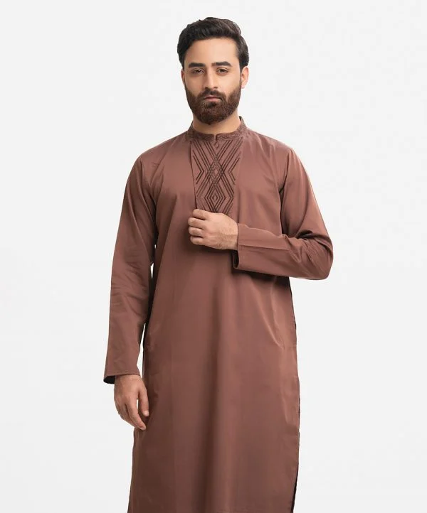 Green Cotton Semi Fitted Panjabi