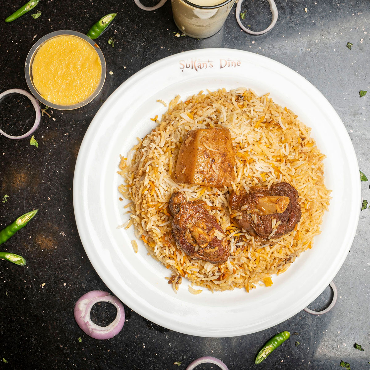 Basmati Kacchi Half with Borhani