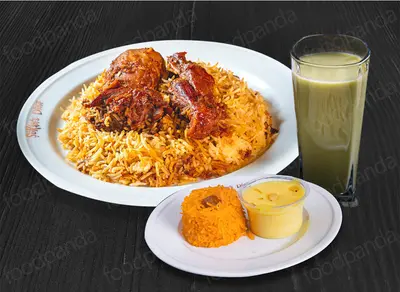 Basmati Kacchi Half and Borhani (with choice of jorda or firni)