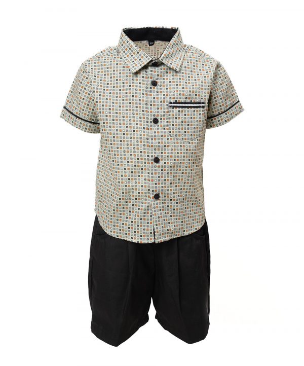 Green Cotton Shirt Pant Set