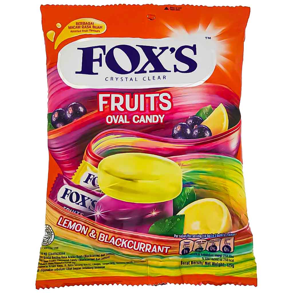 Fox's Crystal Clear Fruits Oval Candy Mix Flavoured-125gram