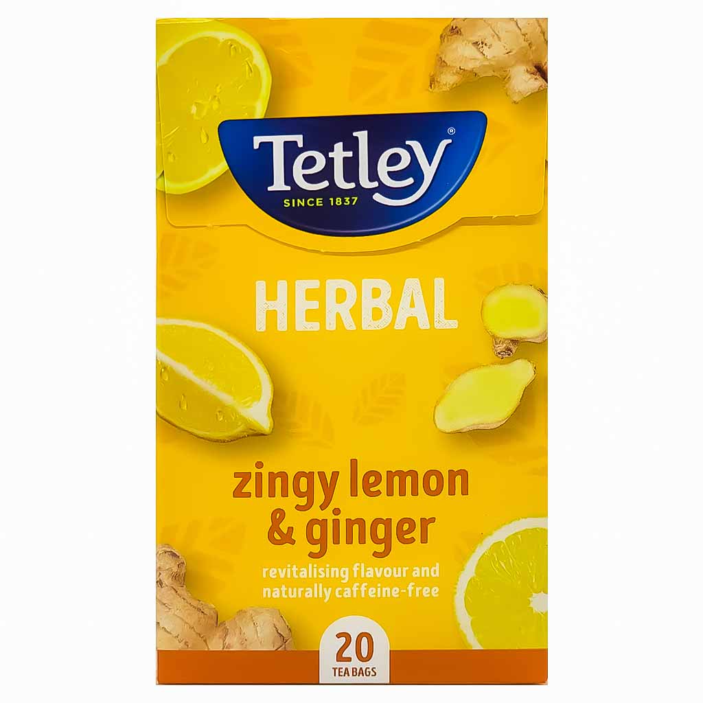 Tetley Herbal Zingy Lemon & Ginger -40 gram (20 tea bags)