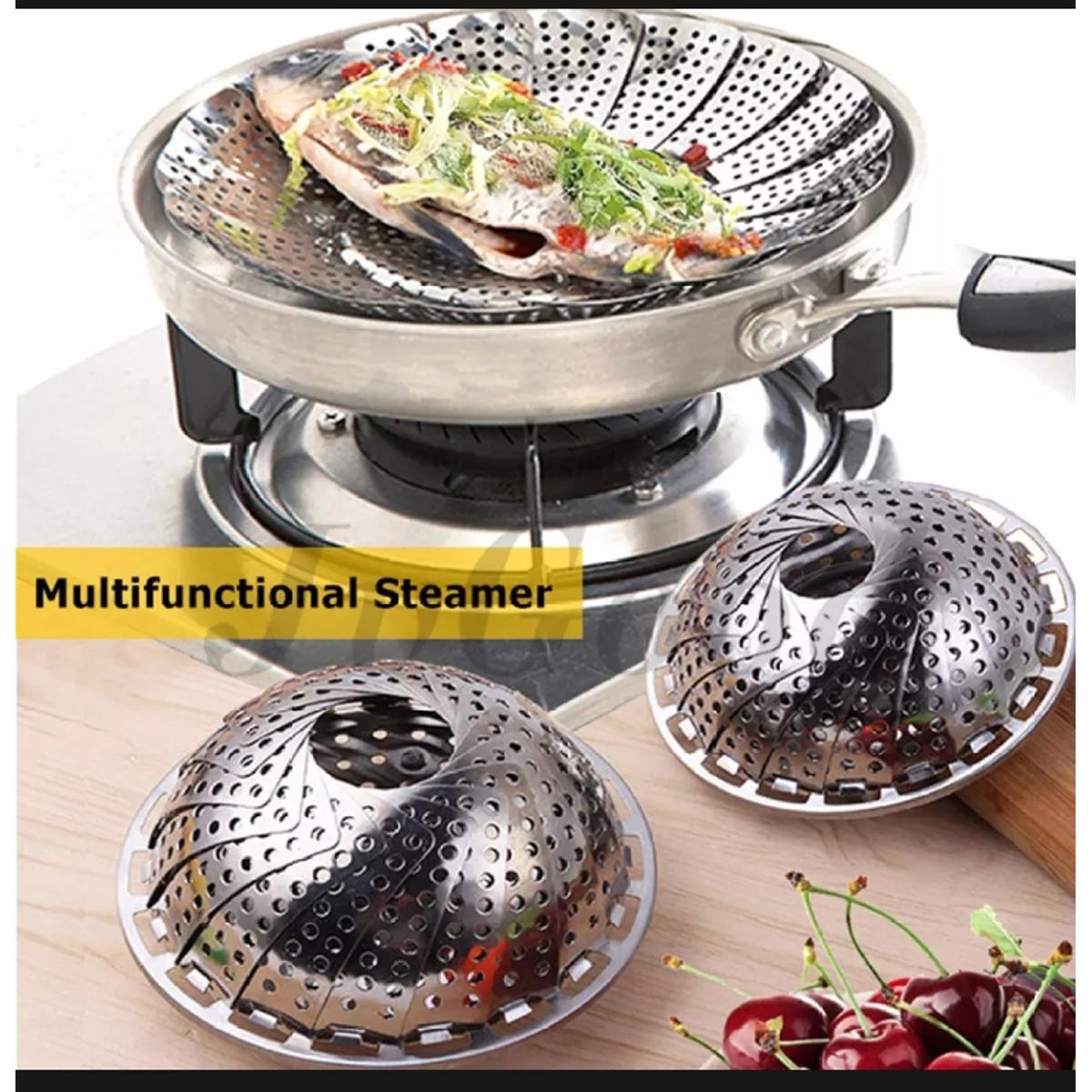 Multifunctional Stainless Steamer Food Strainer or momo or chicken lotus steamer (23 cm)