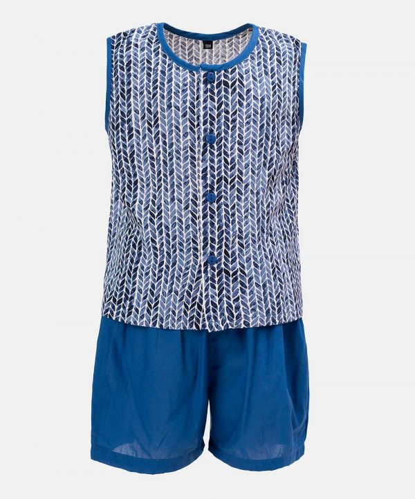 Blue Cotton Nima Pant Set