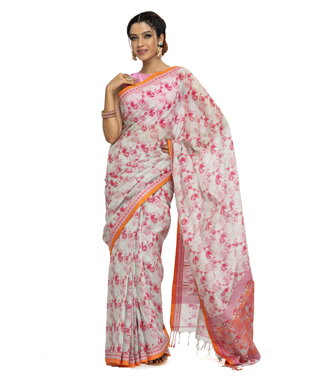 White Cotton Saree
