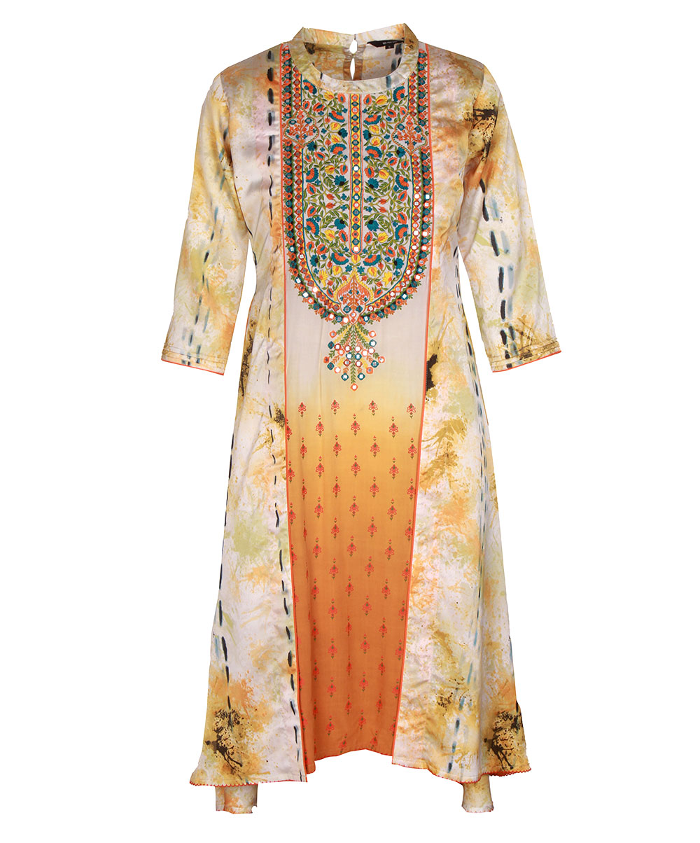 Multi Georgette Tunic With Shrug