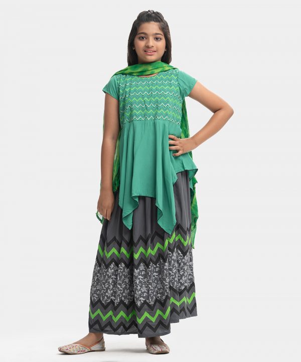 Green Viscose Ghagra Choli Set