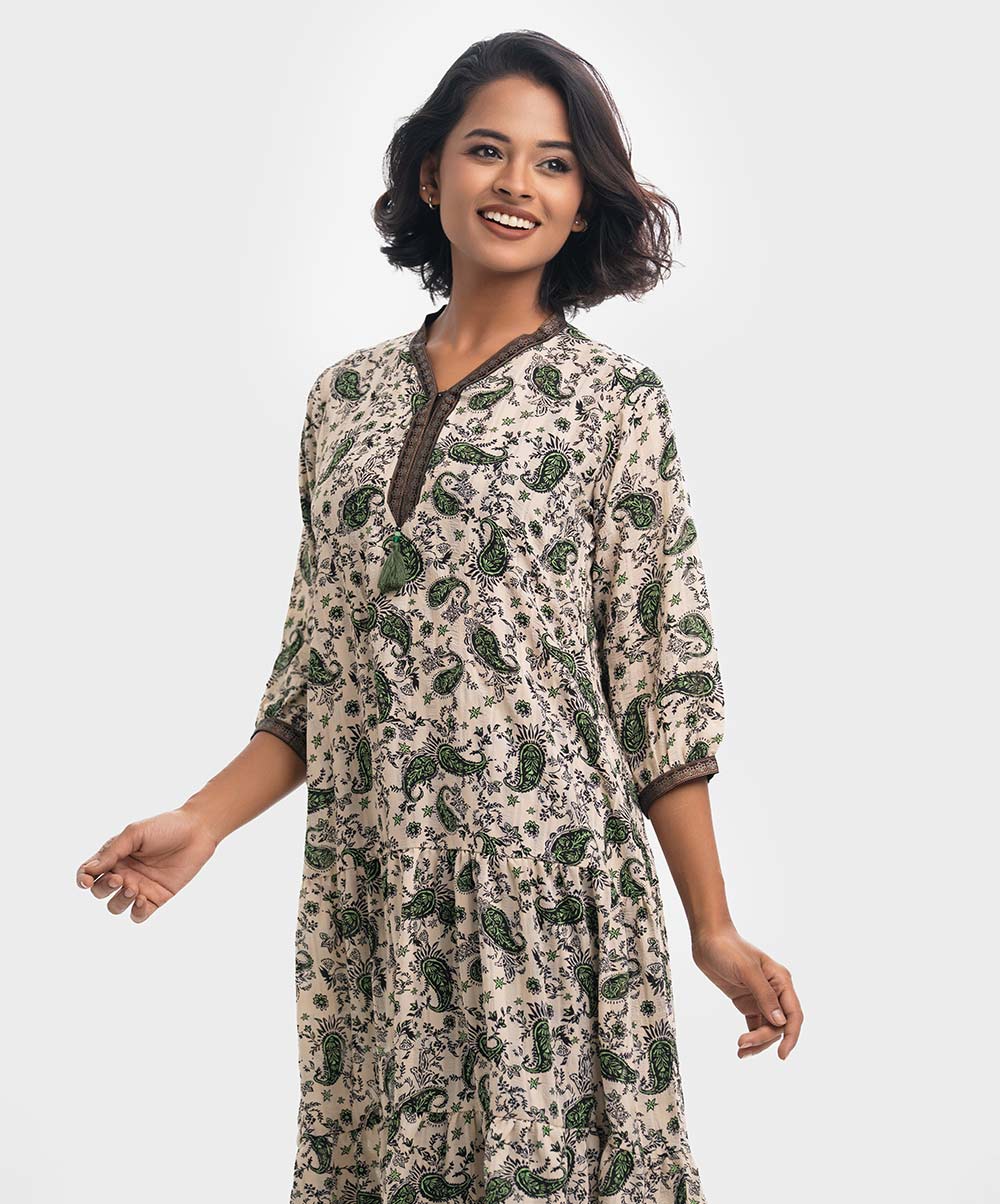 Off white Georgette Tiered Tunic