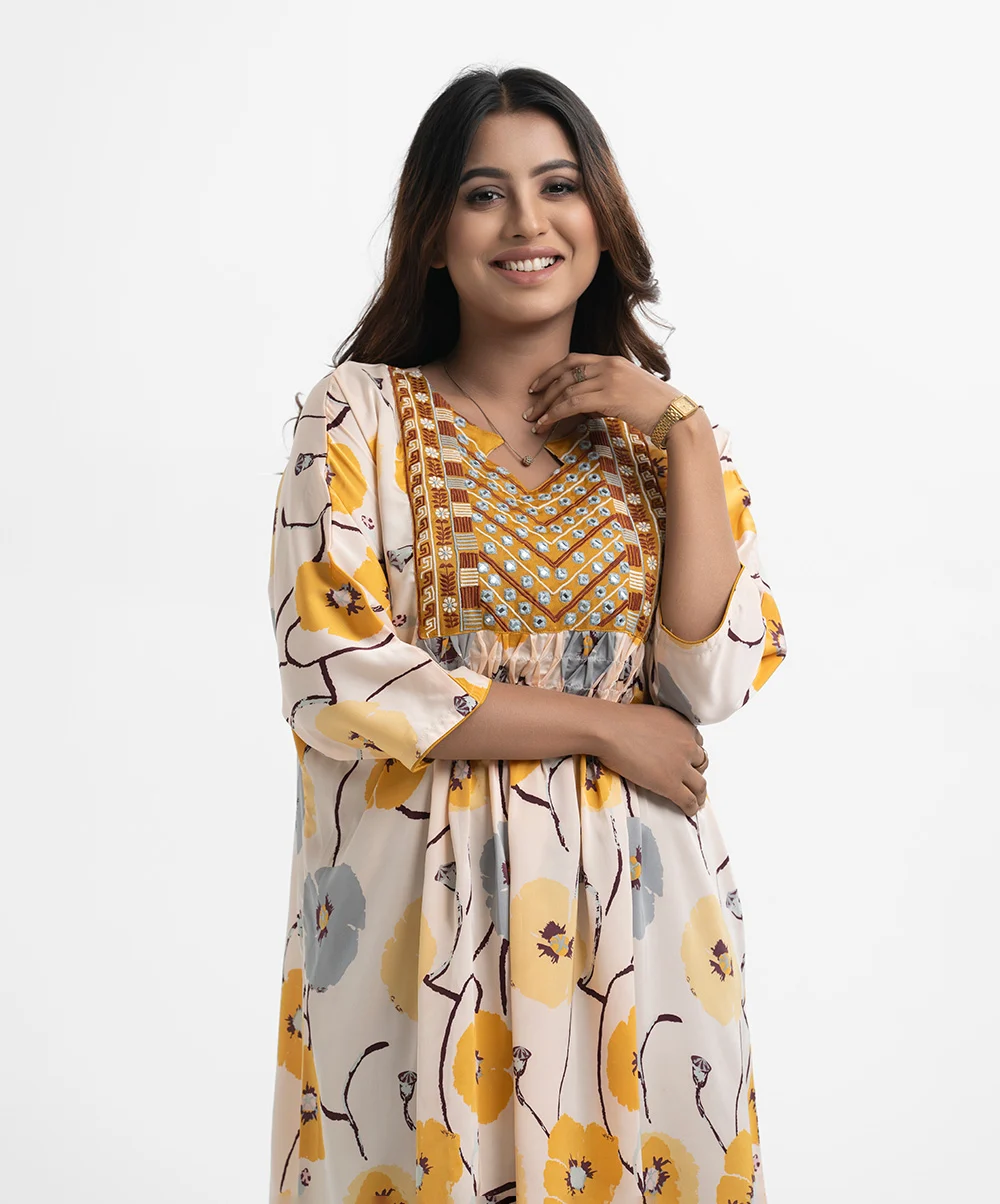 Printed Georgette Abaya Style Tunic