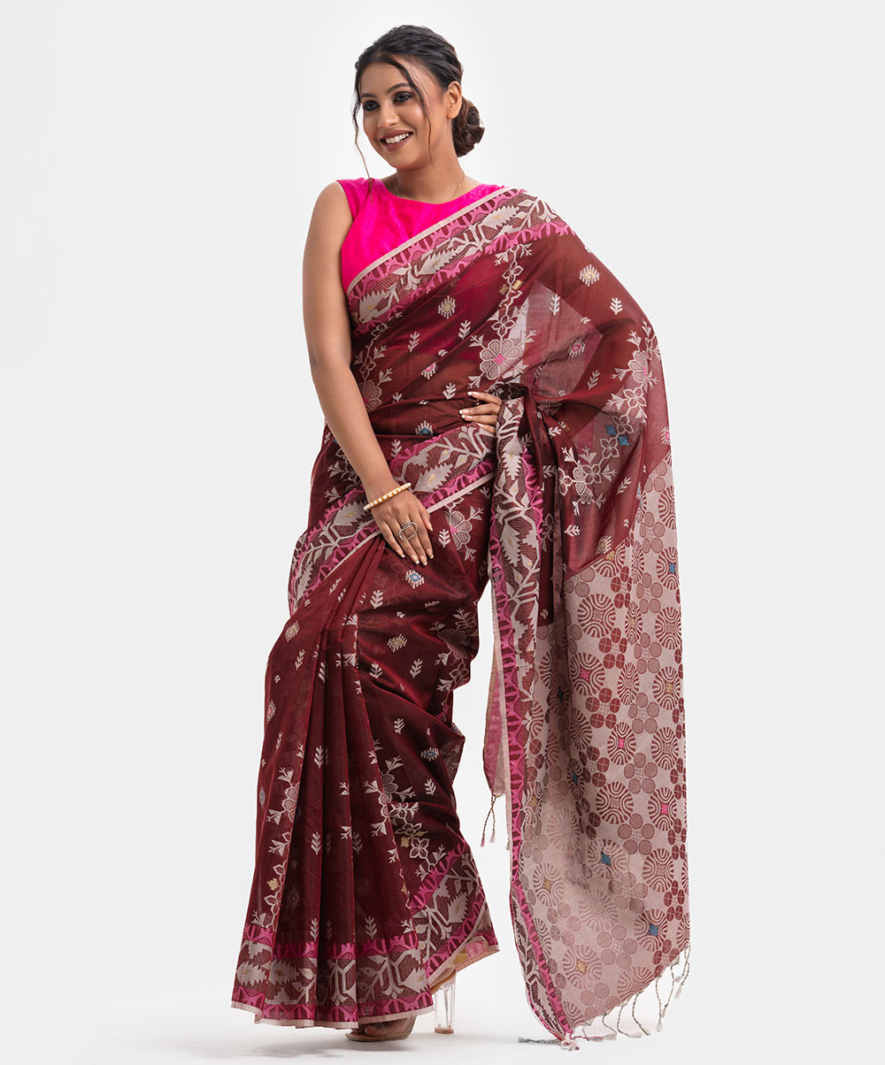 Brown Art Silk Saree