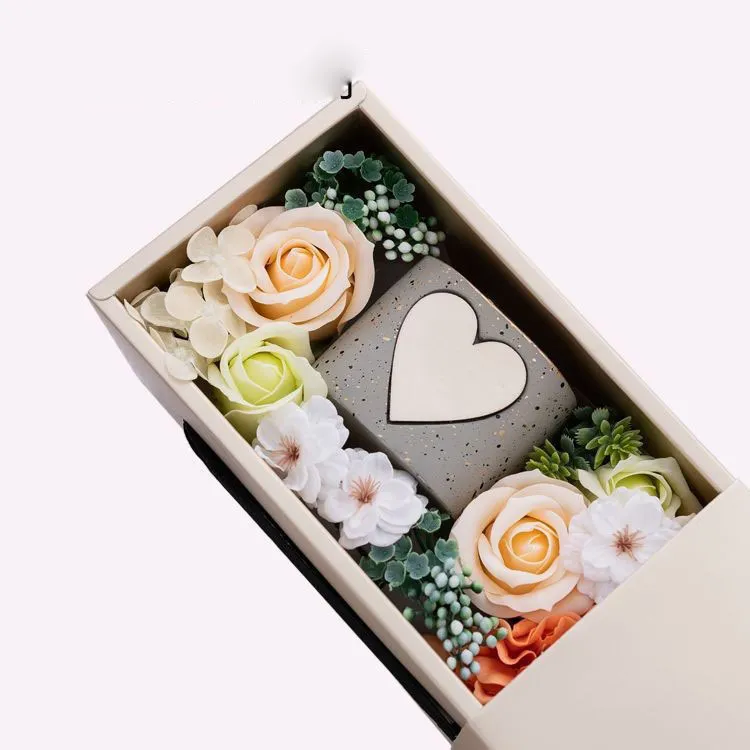 Soap Flower Box With Scented Candle