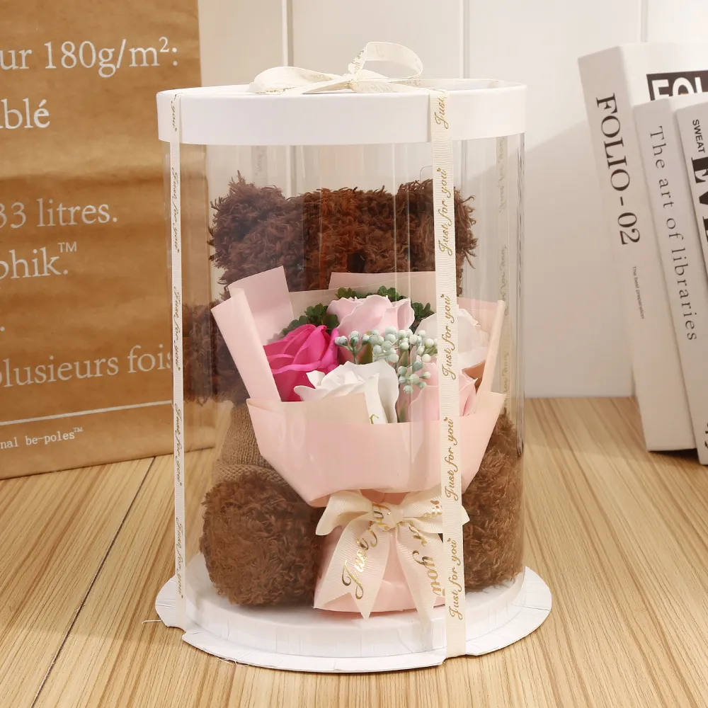 Bear Doll Gift Box With Soap Rose
