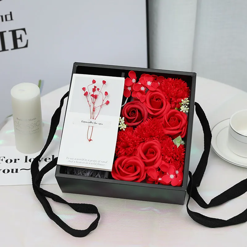 Soap Flower Gift Box With Card
