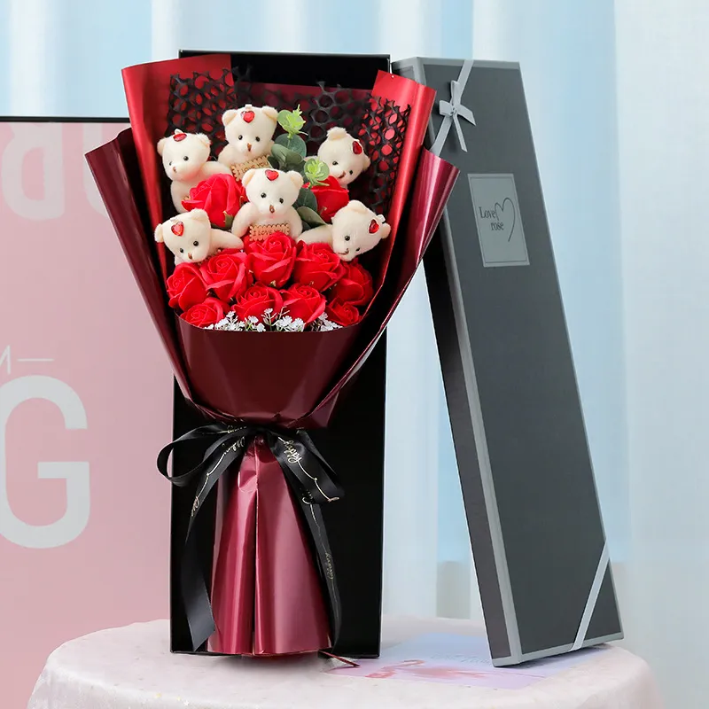 6 Bear Soap Flower Bouquet