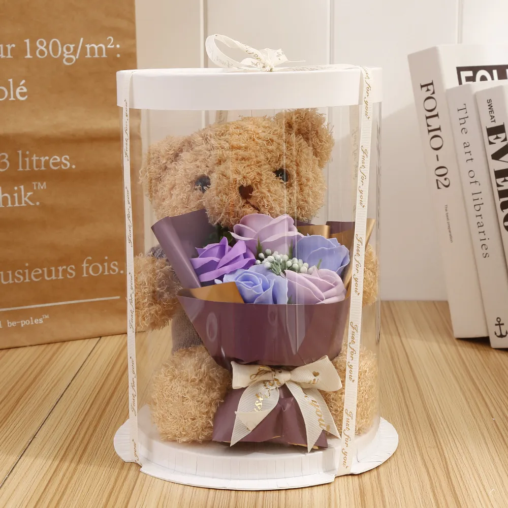 Bear Doll Gift Box With Soap Rose