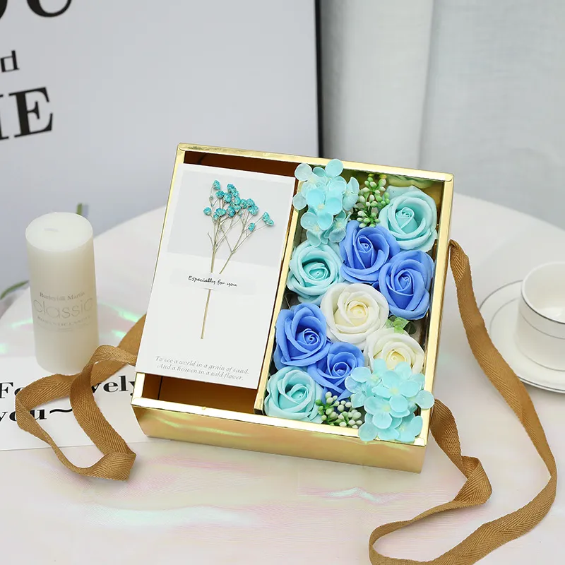 Soap Flower Gift Box With Card