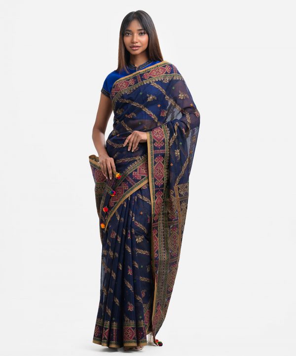 Blue Cotton Saree