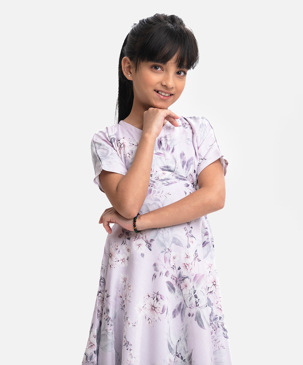 Purple Blended A-line Frock