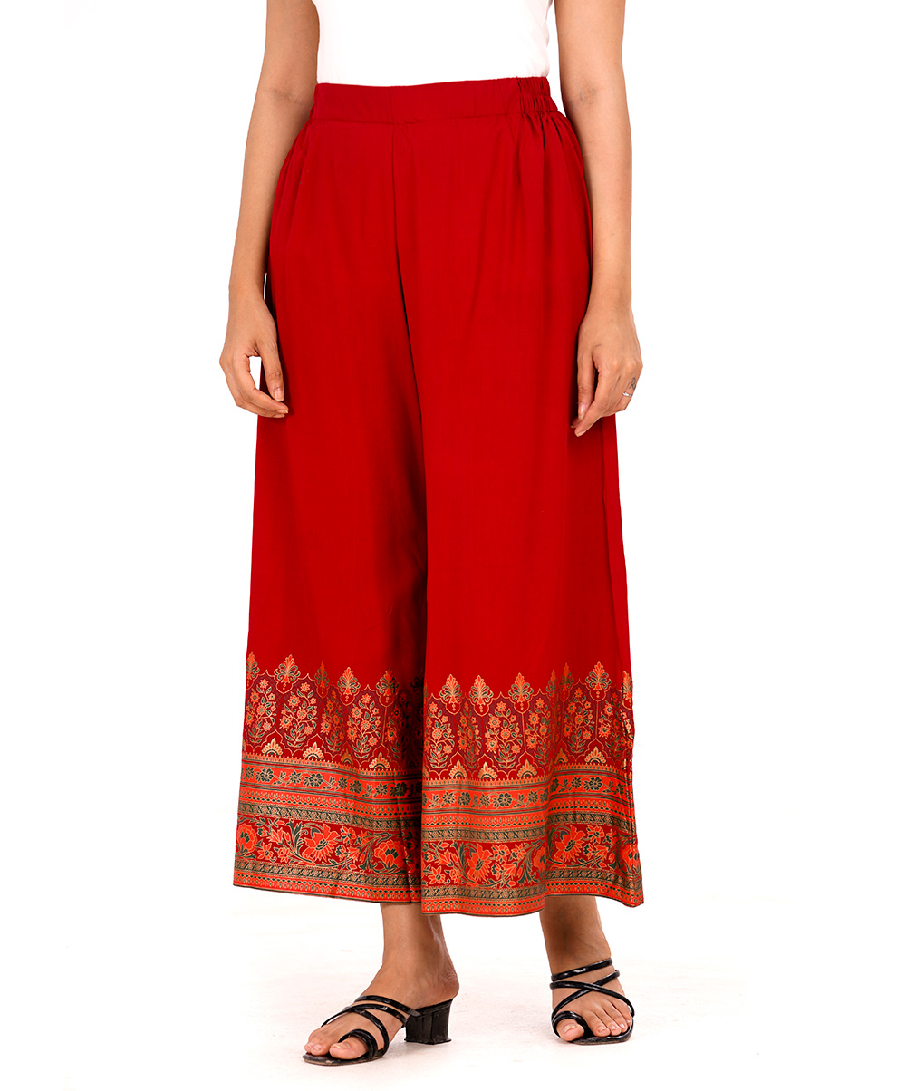 Red Viscose Palazzo