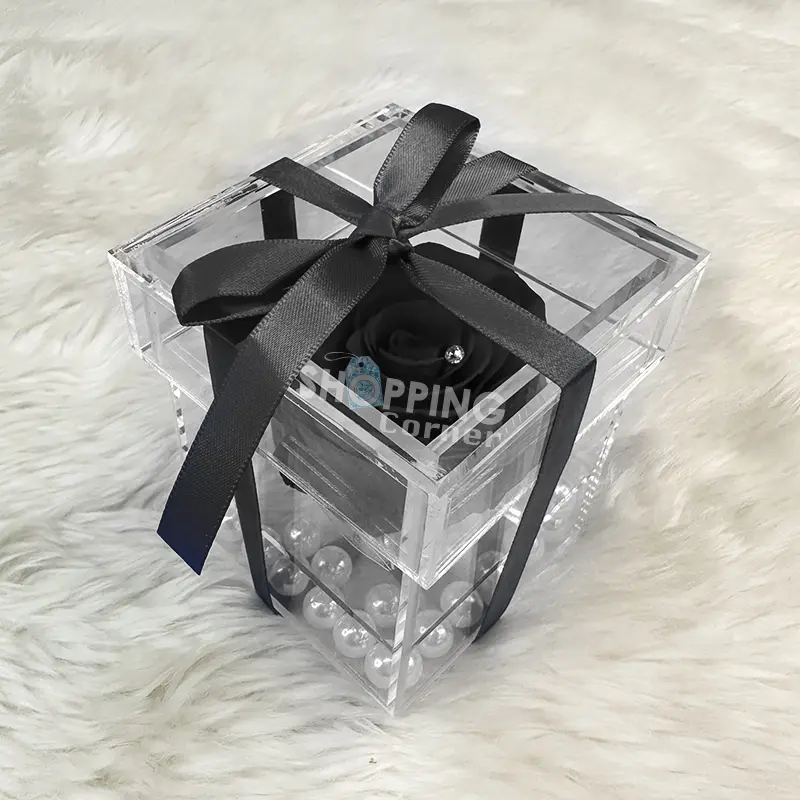 Black Rose Pro Max In An Acrylic Box With Ribbon And Pearl