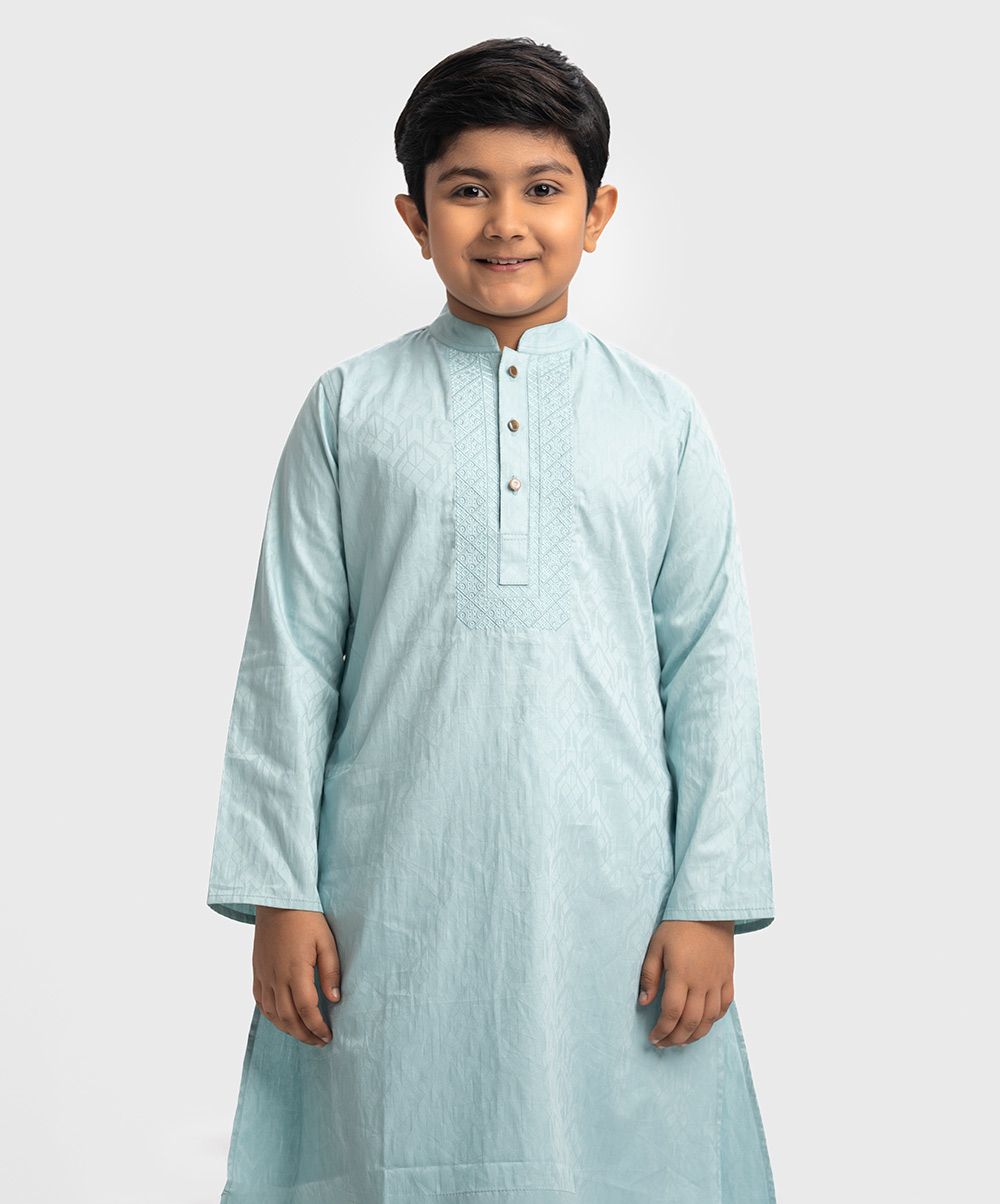Blue Jacquard Panjabi