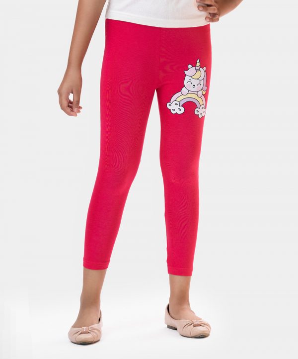 Pink Cotton Knit Leggings