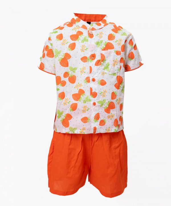 Printed Cotton Fotua Pant Set