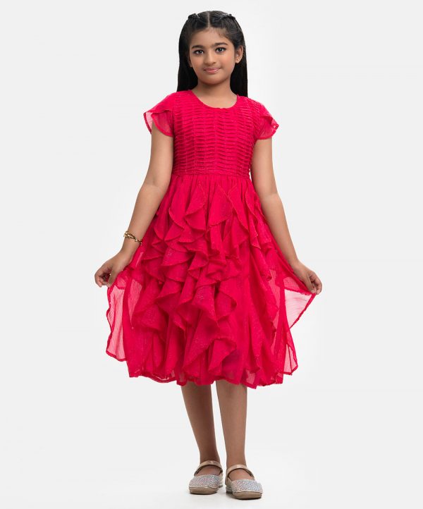Pink Georgette Party Frock