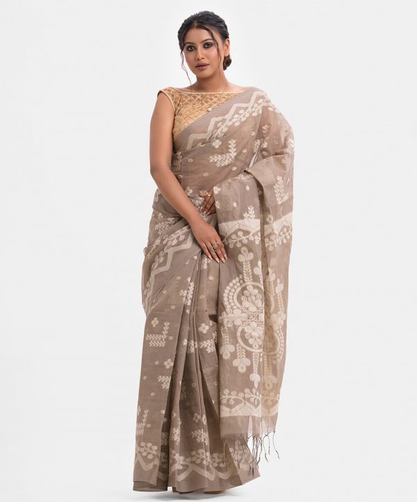Gray Cotton Saree