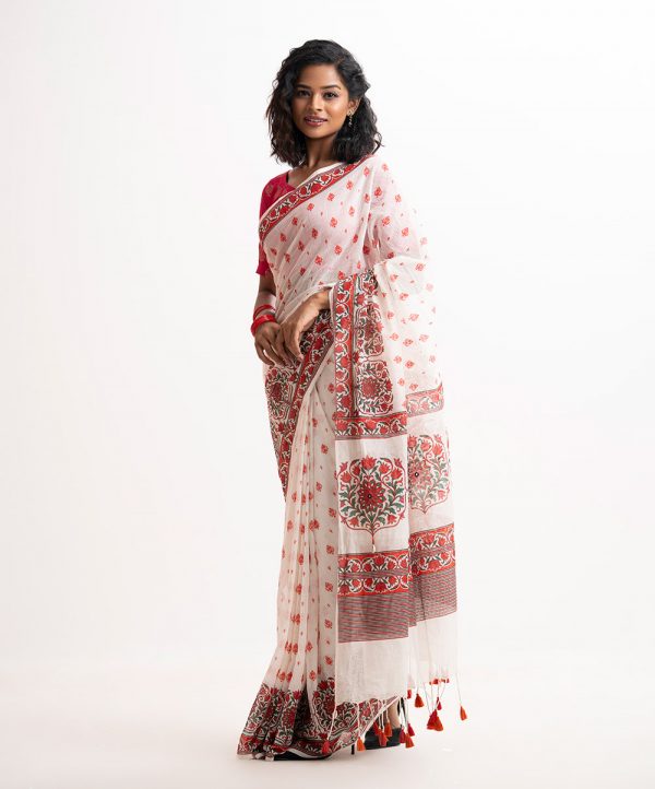 White Cotton Saree