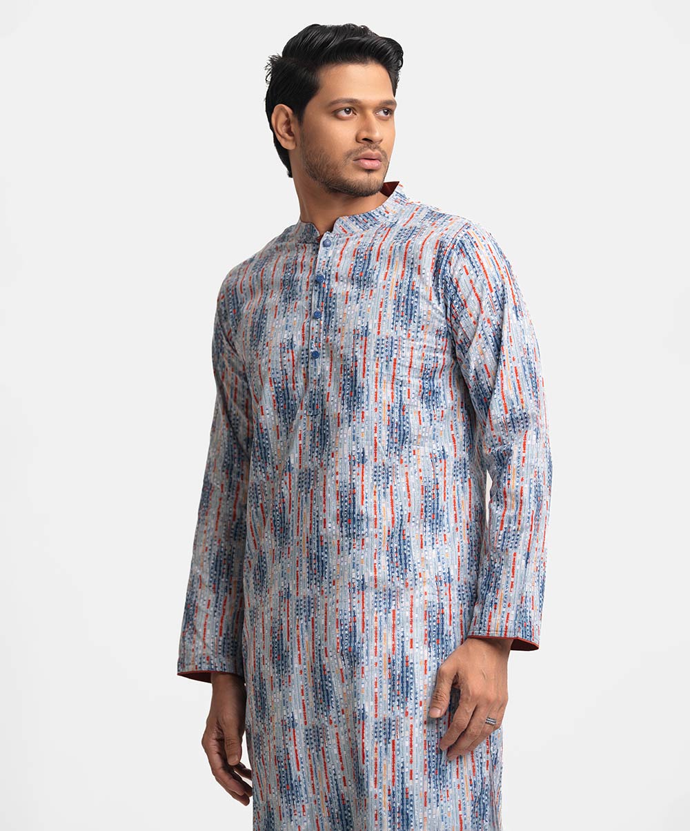 Printed Cotton Fitted Panjabi
