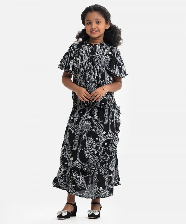 Black Georgette Woven Set