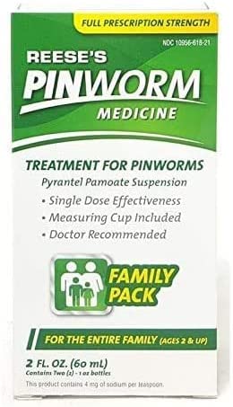 Reeses Pinworm Medicine Liquid for Entire Family, Full Prescription Strength, 2 Oz