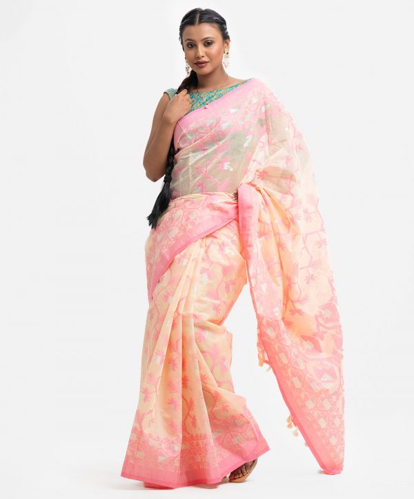 Cream art Silk Saree