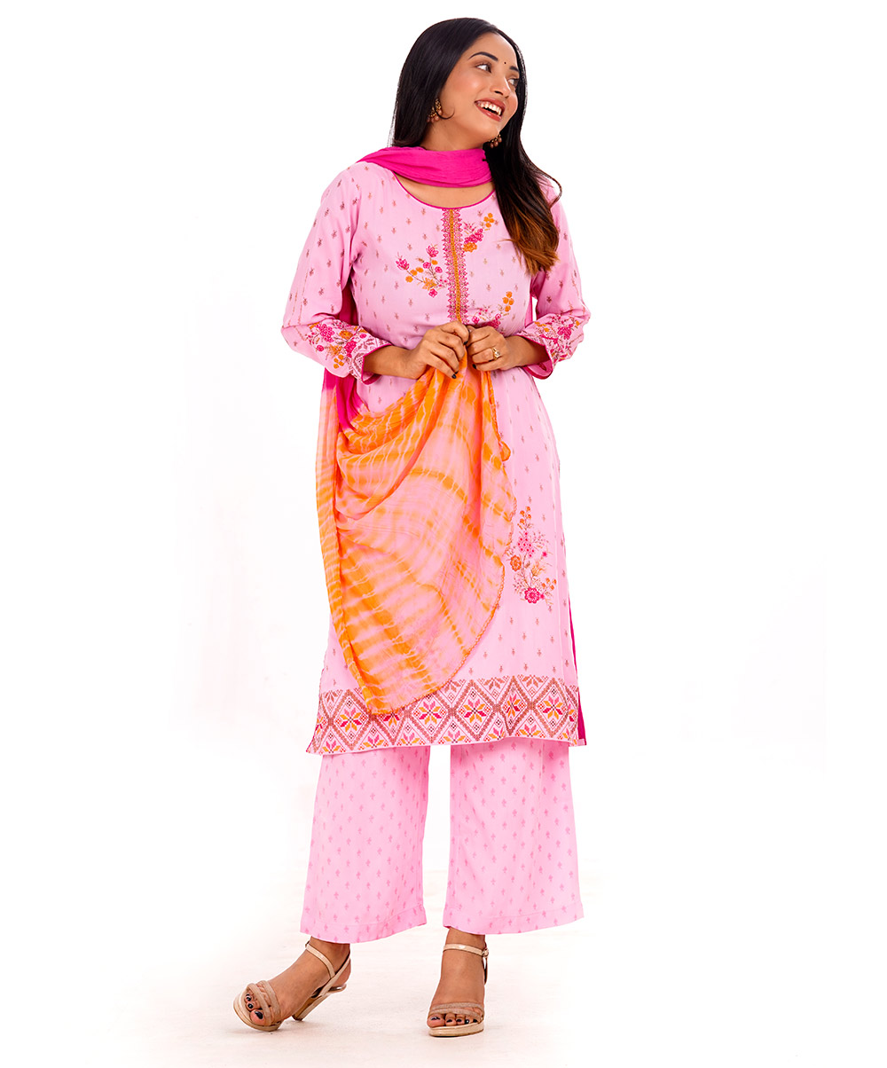 Pink Viscose Salwar Kameez
