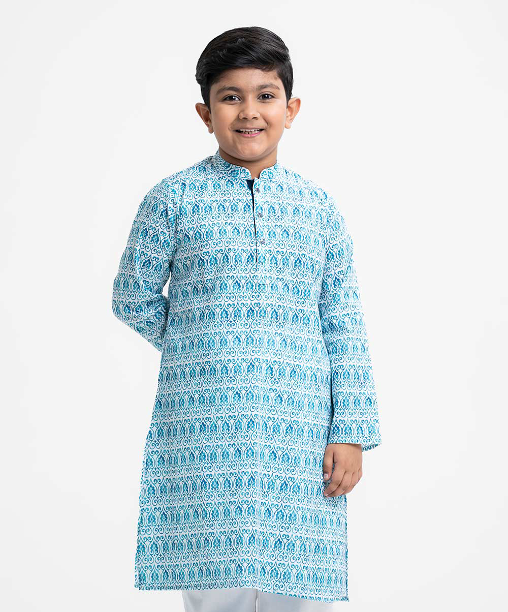 Green Cotton Kids Panjabi