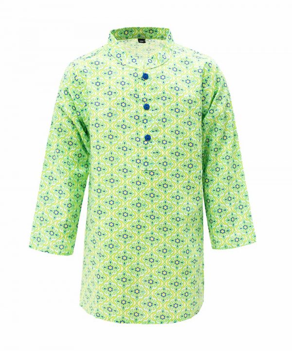 Green Cotton Newborn Panjabi