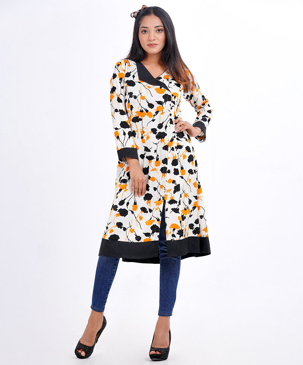 White Georgette Long Tunic