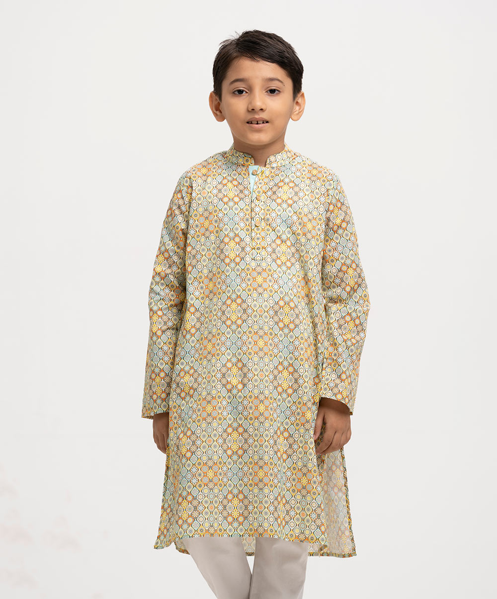 Blue Cotton Panjabi