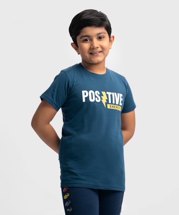 Blue Cotton Sort Sleeve T-Shirt