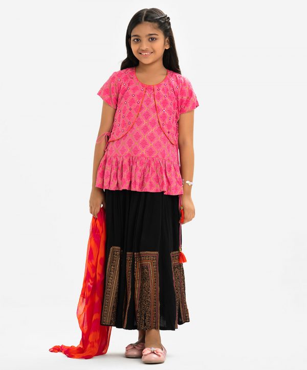 Pink Viscose Ghagra Choli