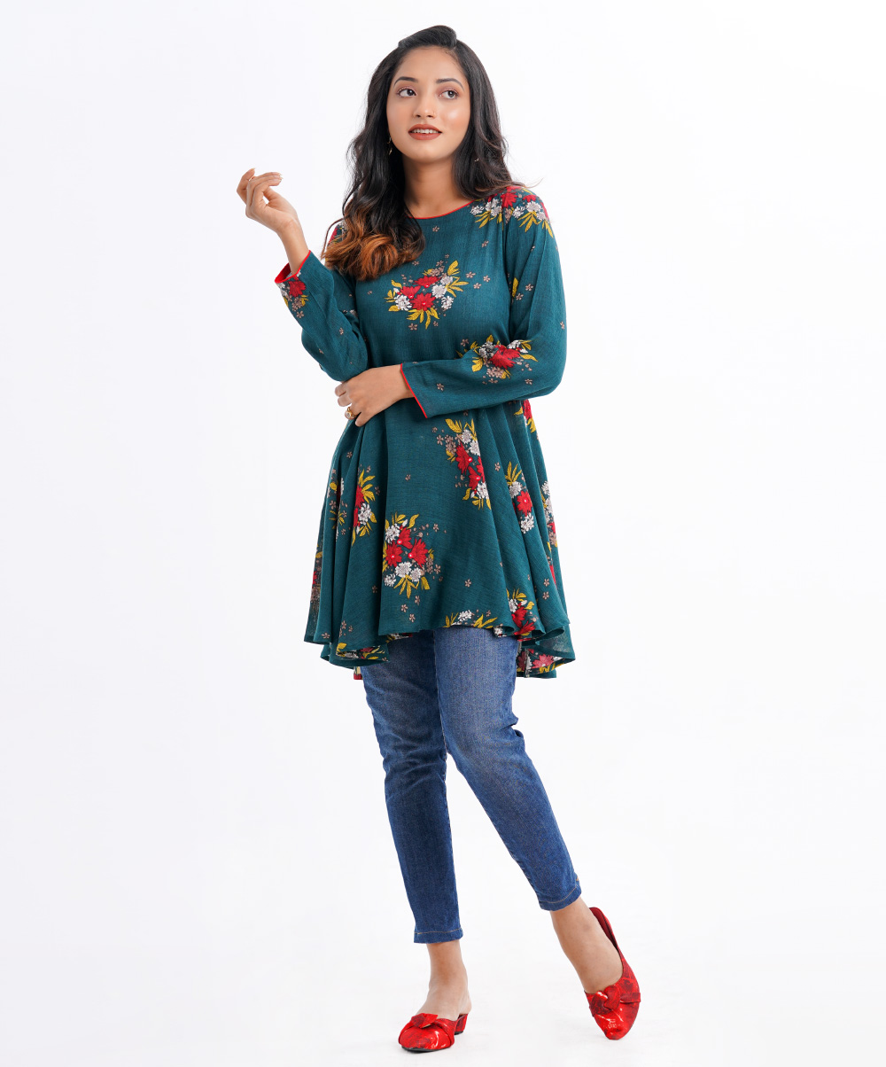Green Cotton Short Tunic