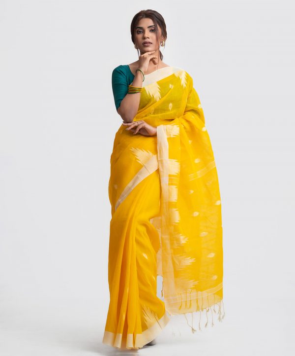 Yellow Cotton Saree